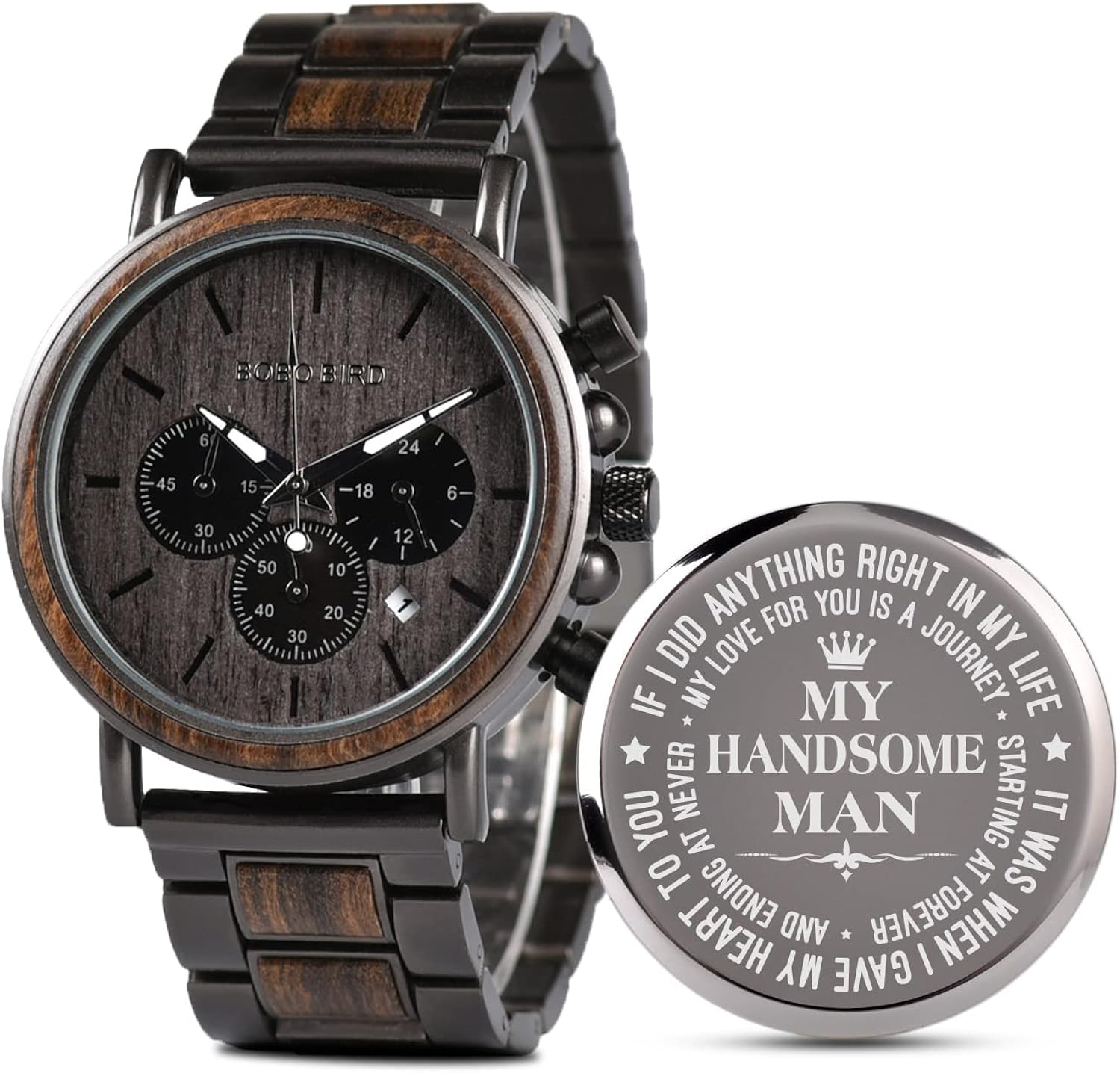 2win Engraved Wooden Watch for Boyfriend My Man Fiancé Husband Customized Personalized Wood Watches for Men Birthday Anniversary Personalized Watch - Image 19