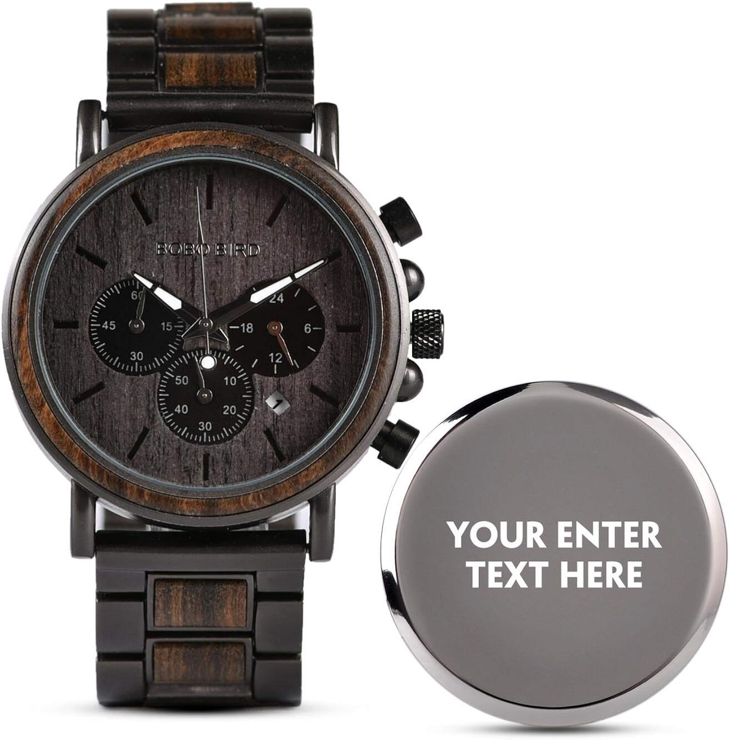 2win Engraved Wooden Watch for Boyfriend My Man Fiancé Husband Customized Personalized Wood Watches for Men Birthday Anniversary Personalized Watch - Image 12