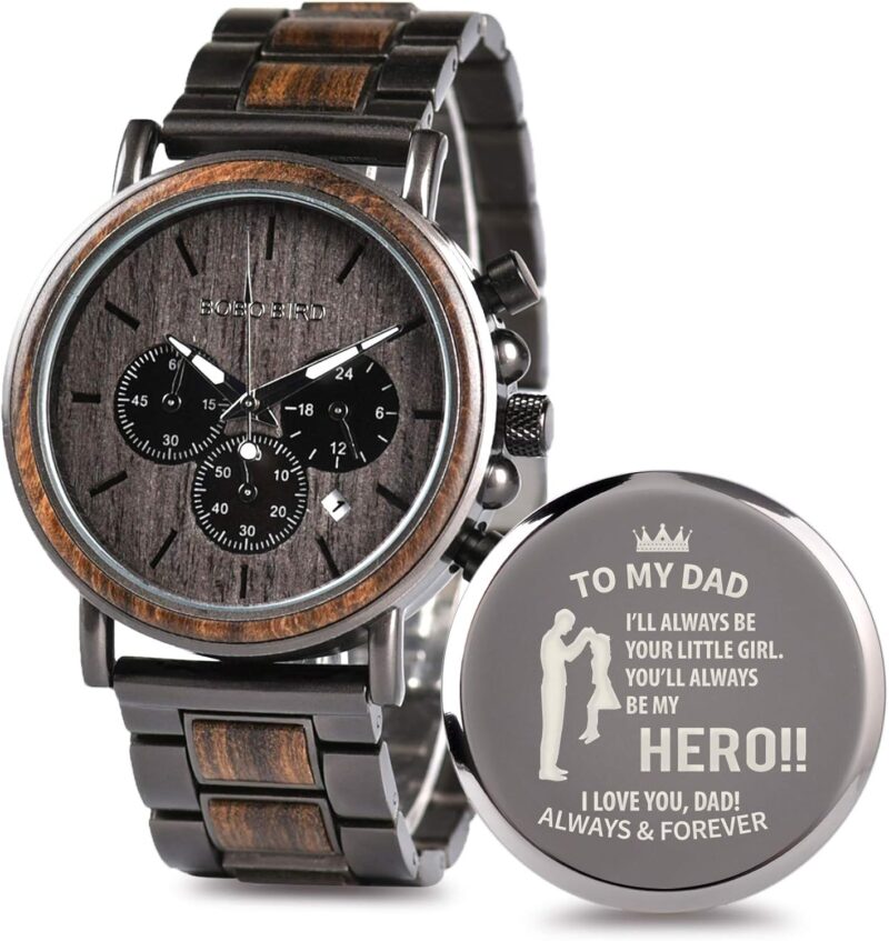 2win Engraved Wooden Watch for Boyfriend My Man Fiancé Husband Customized Personalized Wood Watches for Men Birthday Anniversary Personalized Watch - Image 23