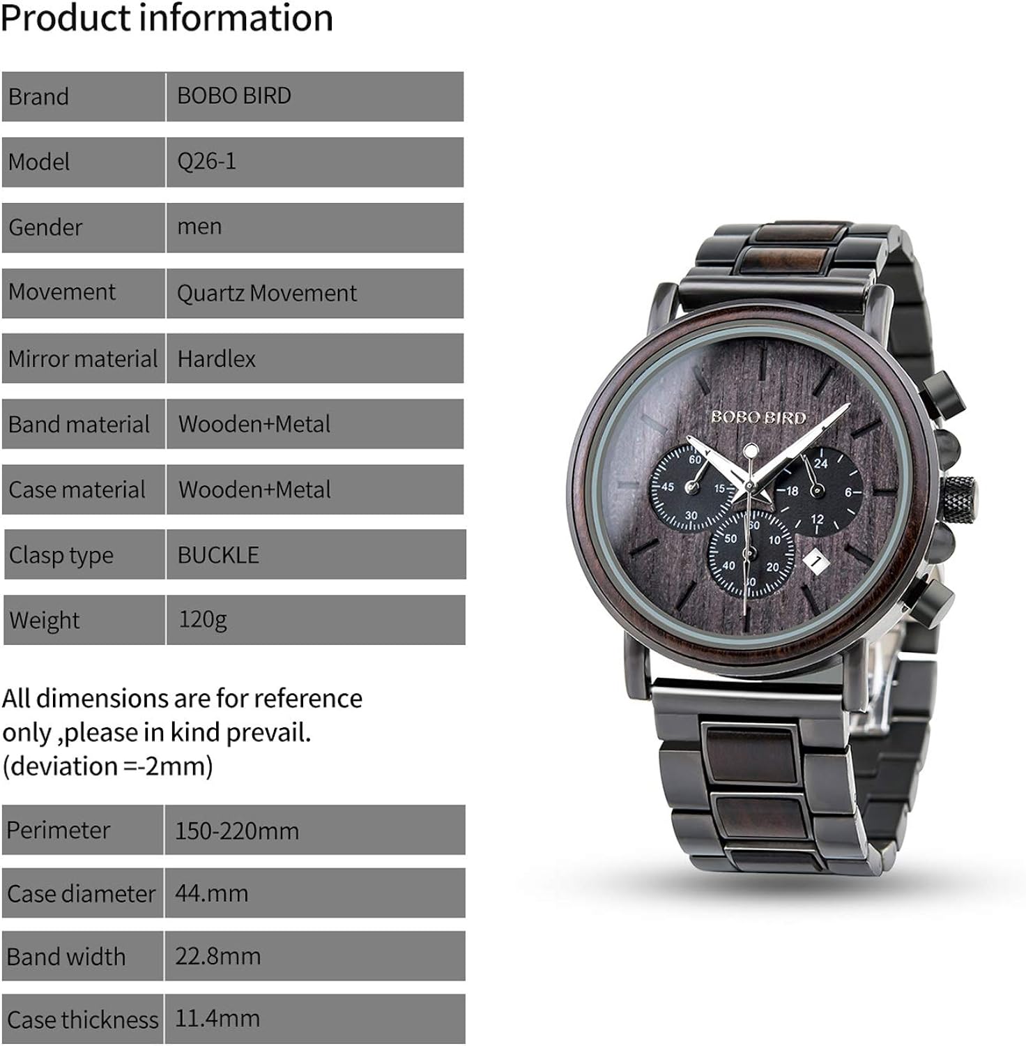 2win Engraved Wooden Watch for Boyfriend My Man Fiancé Husband Customized Personalized Wood Watches for Men Birthday Anniversary Personalized Watch - Image 5