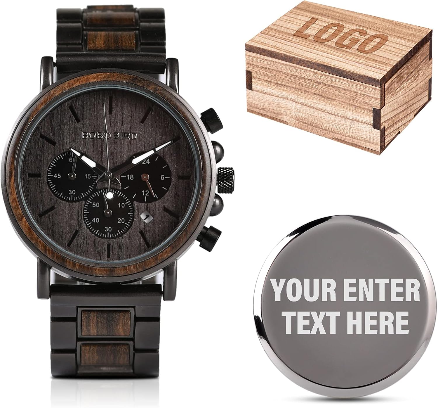 2win Engraved Wooden Watch for Boyfriend My Man Fiancé Husband Customized Personalized Wood Watches for Men Birthday Anniversary Personalized Watch - Image 10