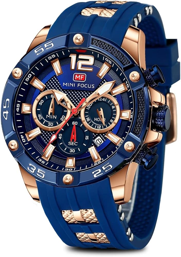 AIMES Mens Watches Military Sport Waterproof Chronograph Watch Luminous Silicon Strap Casual Watches for Men Fashion Analog Quartz Business Wrist Watch Clock - Image 43