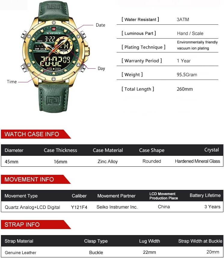 AIMES Mens Watches Military Sport Waterproof Chronograph Watch Luminous Silicon Strap Casual Watches for Men Fashion Analog Quartz Business Wrist Watch Clock - Image 7