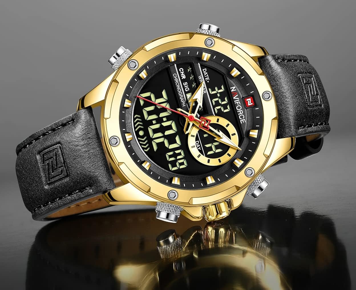 AIMES Mens Watches Military Sport Waterproof Chronograph Watch Luminous Silicon Strap Casual Watches for Men Fashion Analog Quartz Business Wrist Watch Clock - Image 4