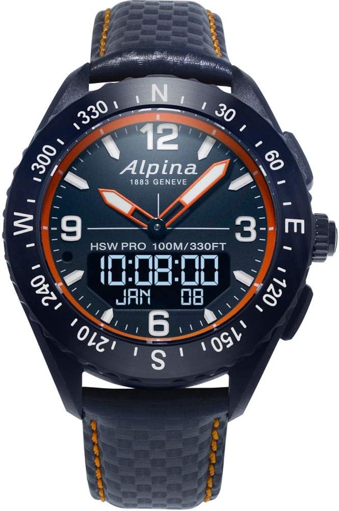 Alpina Men's Alpiner X Outdoor Connected Watch, Multi-Functional, Activity, Sleep, GPS, Message Notifications, Worldtimer, Digitial LED Screen, Sapphire Crystal, 45mm - Image 5