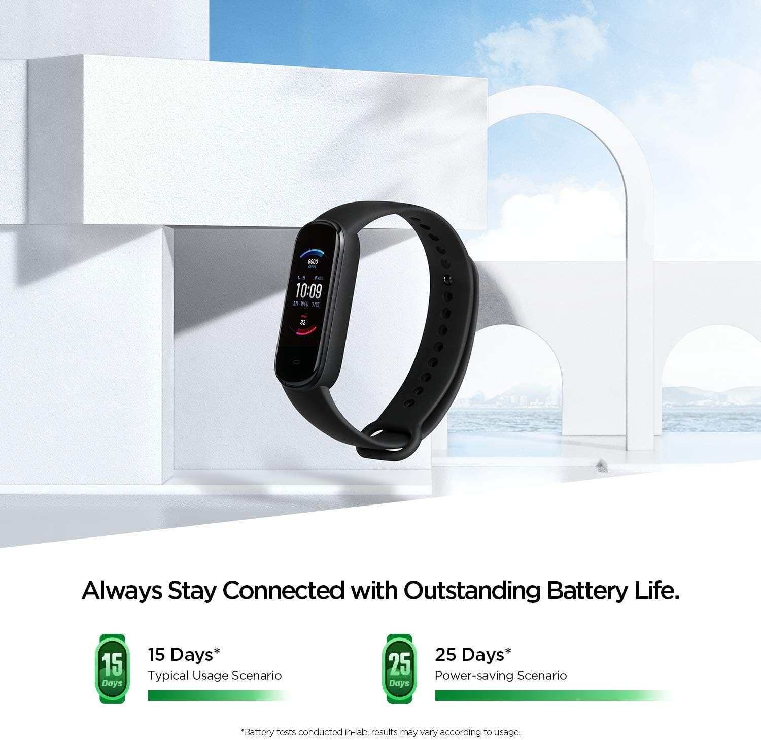 Amazfit Band 5 Activity Fitness Tracker with Alexa Built-in, 15-Day Battery Life, Blood Oxygen, Heart Rate, Sleep & Stress Monitoring, 5 ATM Water Resistant, Fitness Watch for Men Women Kids, Black - Image 3