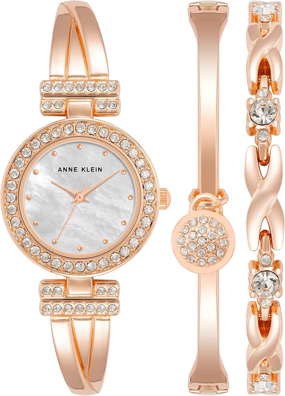 Anne Klein Women's Premium Crystal Accented Bangle Watch and Bracelet Set - Image 6