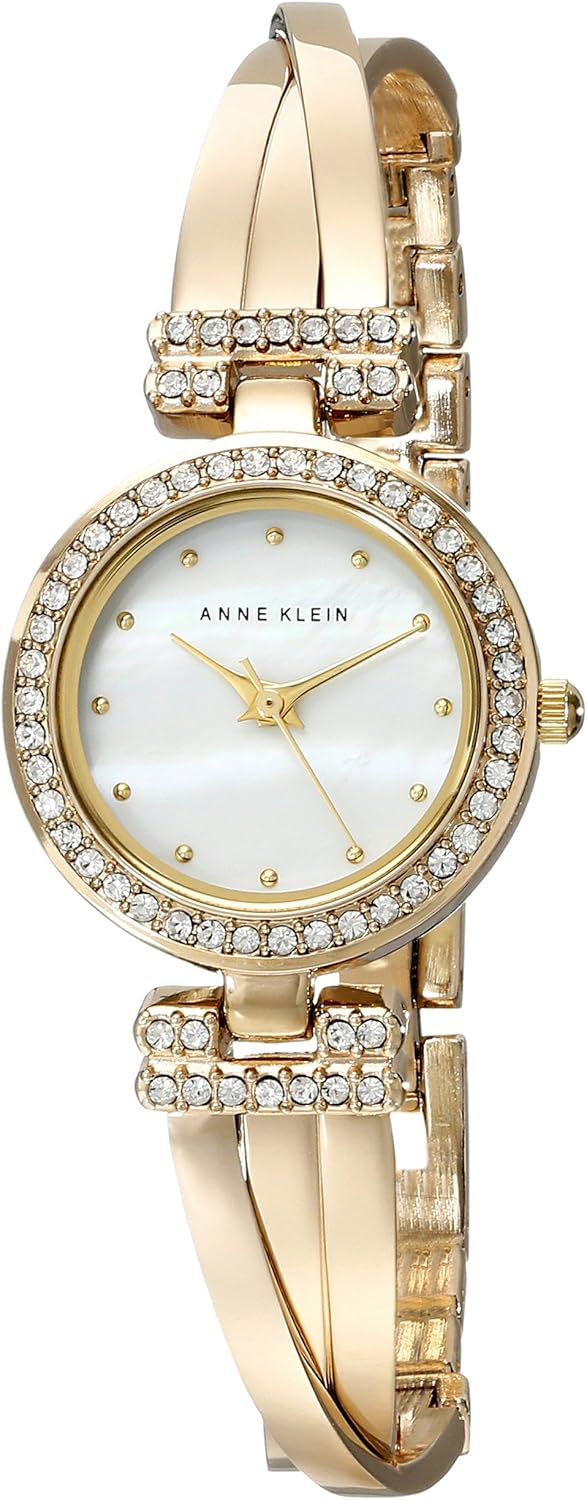 Anne Klein Women's Premium Crystal Accented Bangle Watch and Bracelet Set - Image 3