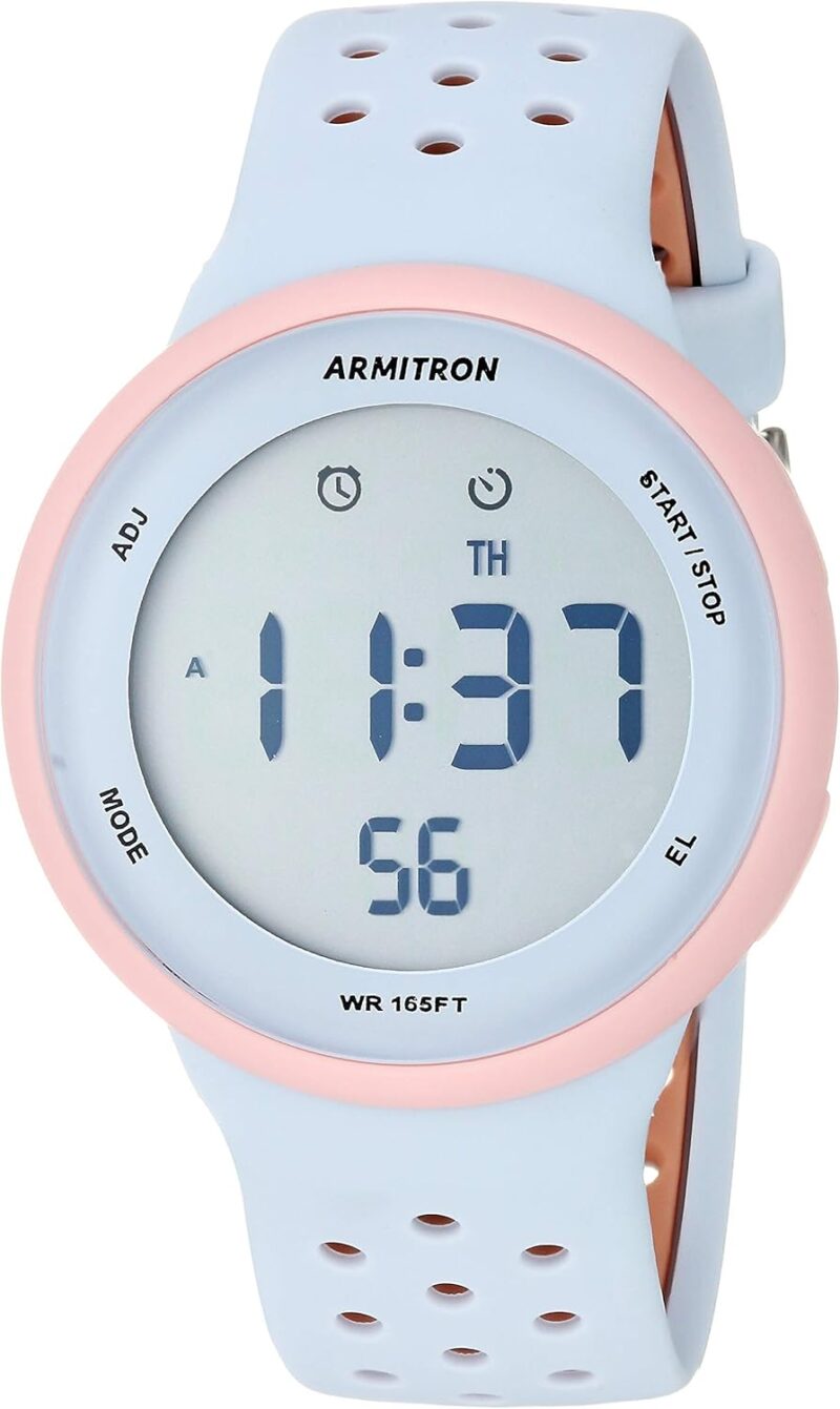 Armitron Sport Unisex Digital Chronograph Silicone Strap Watch, 40\/8423 - Image 8