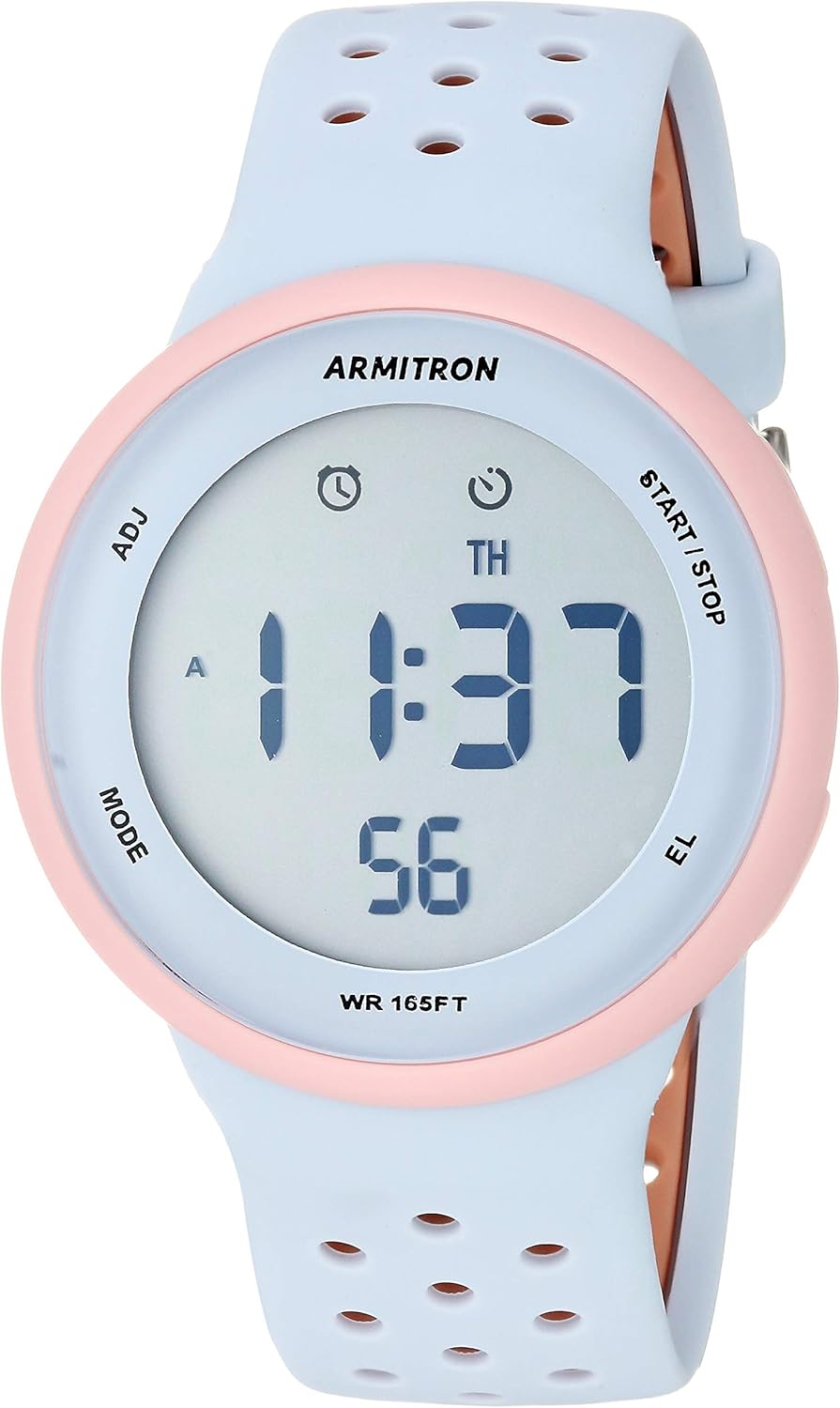Armitron Sport Unisex Digital Chronograph Silicone Strap Watch, 40\/8423 - Image 8