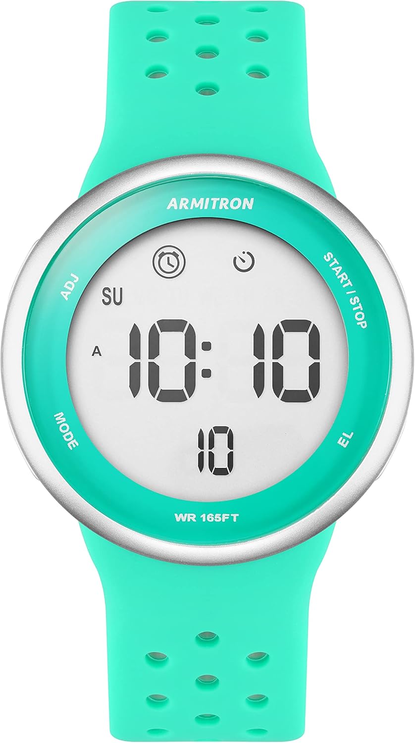 Armitron Sport Unisex Digital Chronograph Silicone Strap Watch, 40\/8423 - Image 9