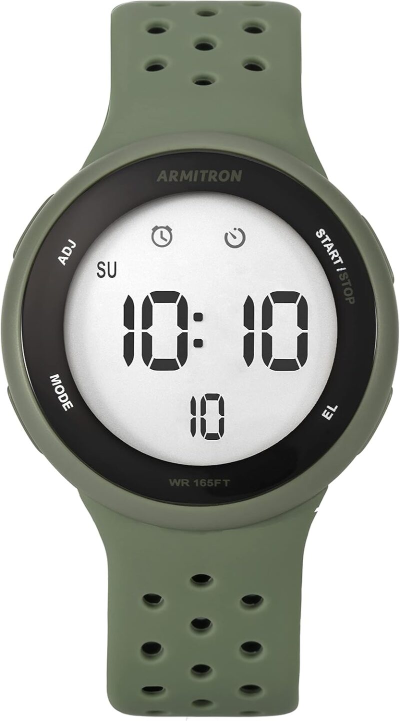 Armitron Sport Unisex Digital Chronograph Silicone Strap Watch, 40\/8423 - Image 6