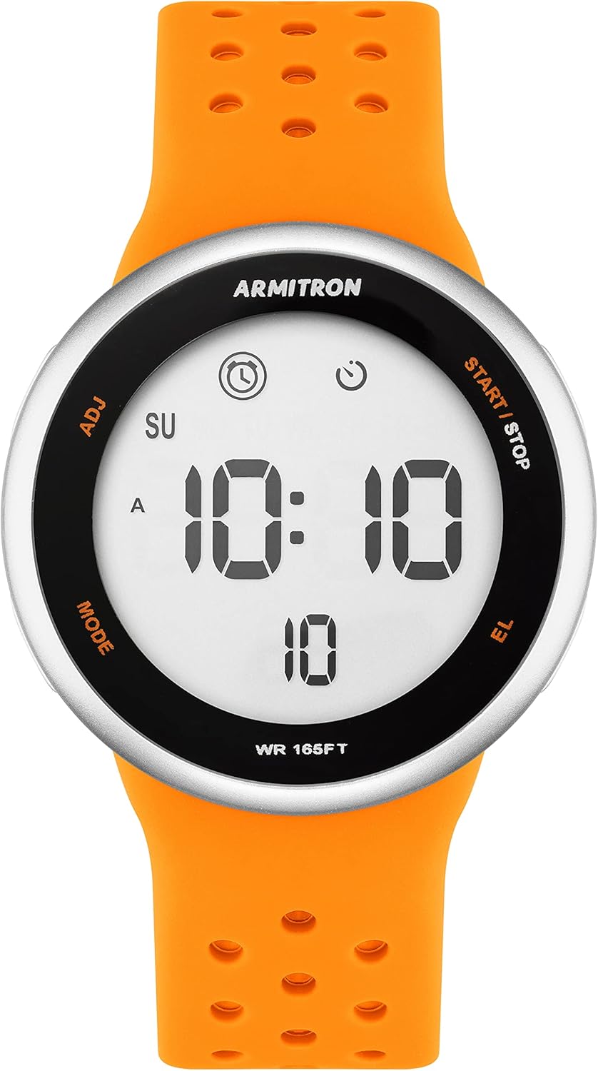 Armitron Sport Unisex Digital Chronograph Silicone Strap Watch, 40\/8423 - Image 5