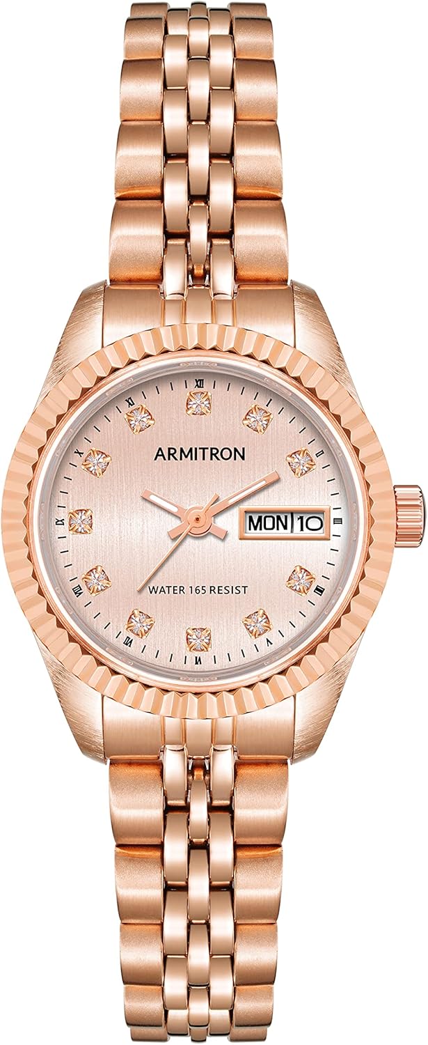 Armitron Women's Day\/Date Crystal Accented Dial Metal Bracelet Watch, 75\/2475 - Image 6