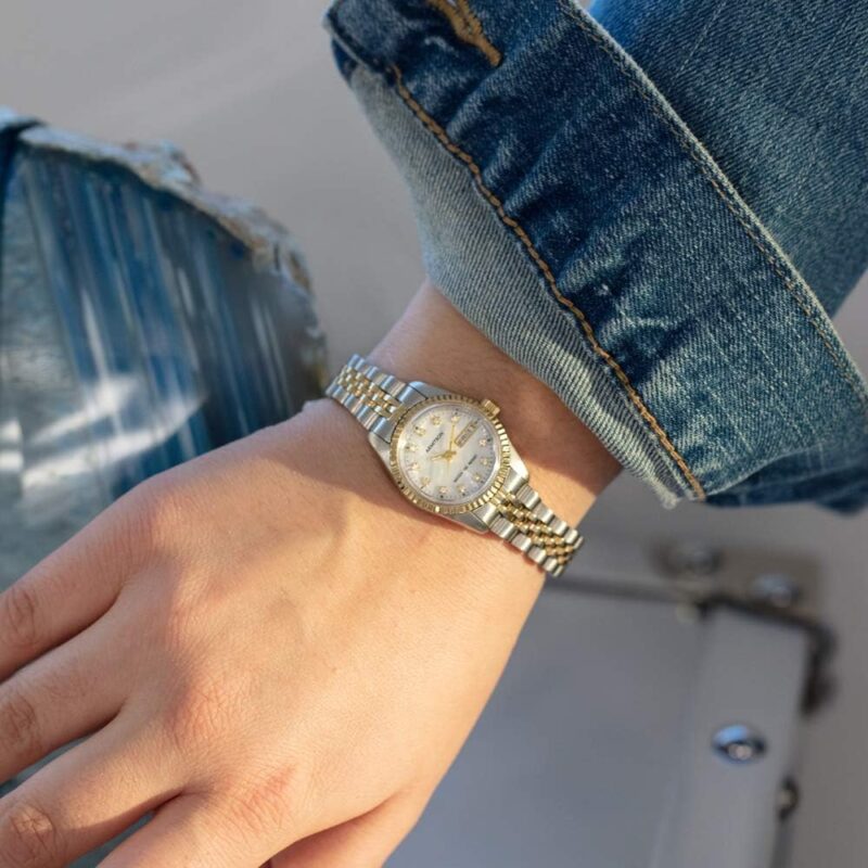 Armitron Women's Day\/Date Crystal Accented Dial Metal Bracelet Watch, 75\/2475 - Image 2