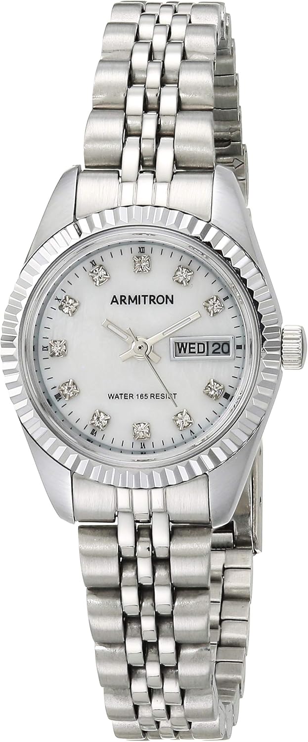 Armitron Women's Day\/Date Crystal Accented Dial Metal Bracelet Watch, 75\/2475 - Image 7