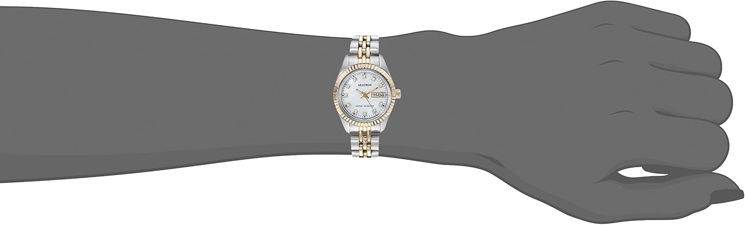 Armitron Women's Day\/Date Crystal Accented Dial Metal Bracelet Watch, 75\/2475 - Image 3