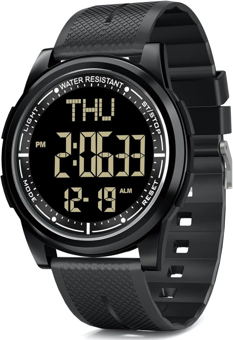 Beeasy Digital Watch Waterproof with Stopwatch Alarm Countdown Dual Time, Ultra-Thin Super Wide-Angle Display Digital Wrist Watches for Men Women - Image 13