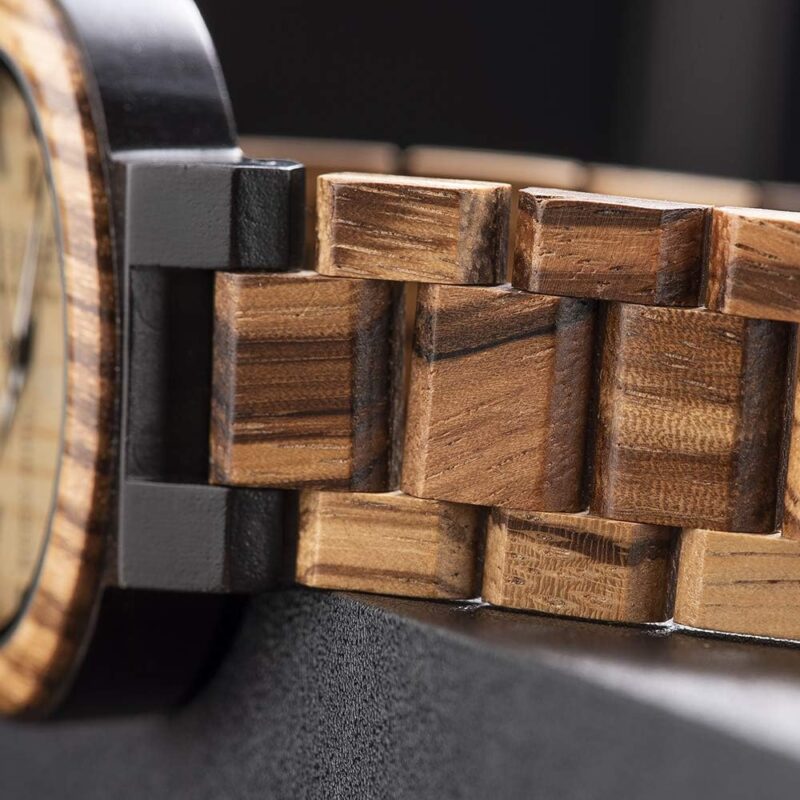BOBO BIRD Week and Date Multi-Functional Display Men's Zebra Wooden Quartz Watch Lightweight Handmade Casual Wristwatches with Gift Box - Image 9