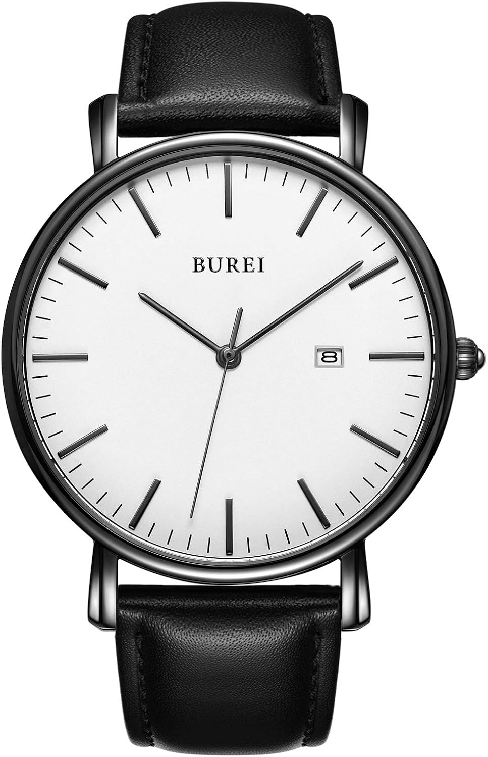 BUREI Men's Fashion Minimalist Wrist Watch Analog Date with Leather Strap - Image 11