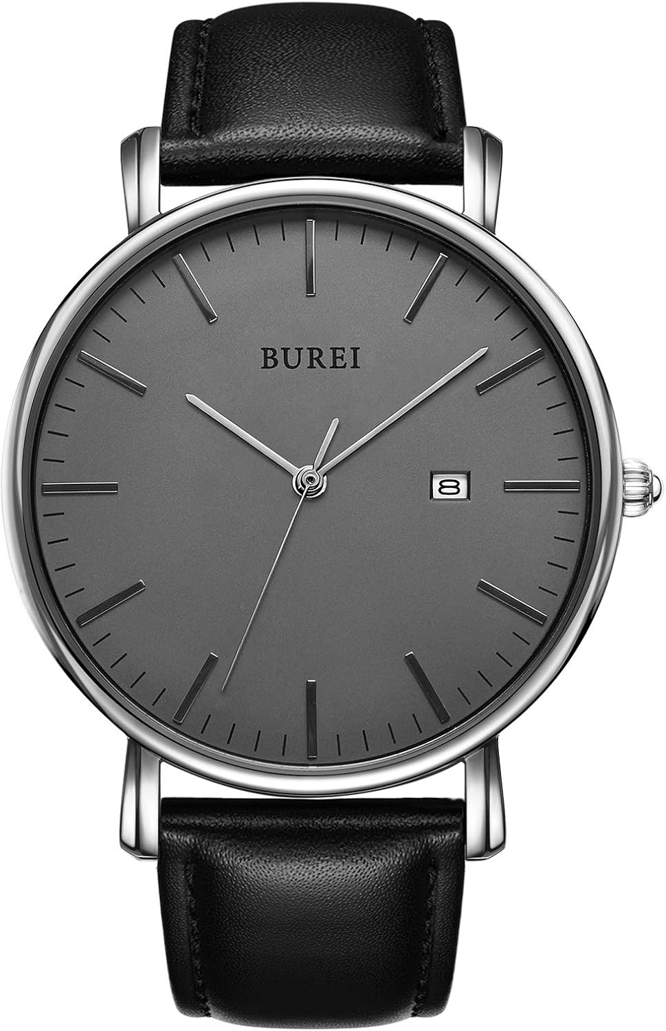 BUREI Men's Fashion Minimalist Wrist Watch Analog Date with Leather Strap - Image 13