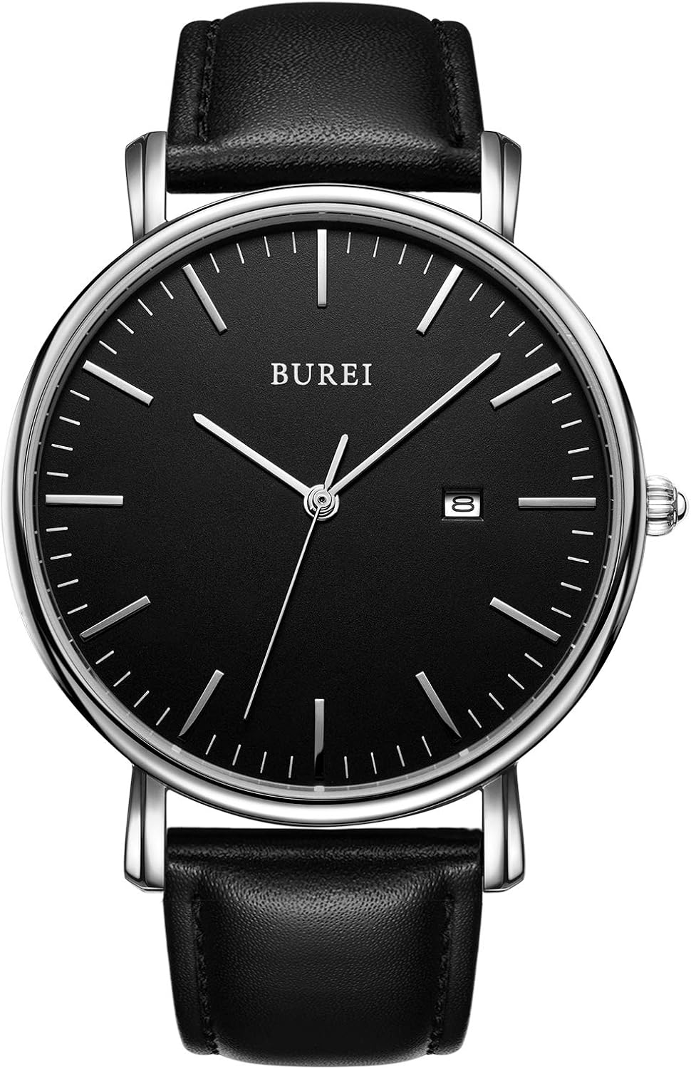 BUREI Men's Fashion Minimalist Wrist Watch Analog Date with Leather Strap - Image 16