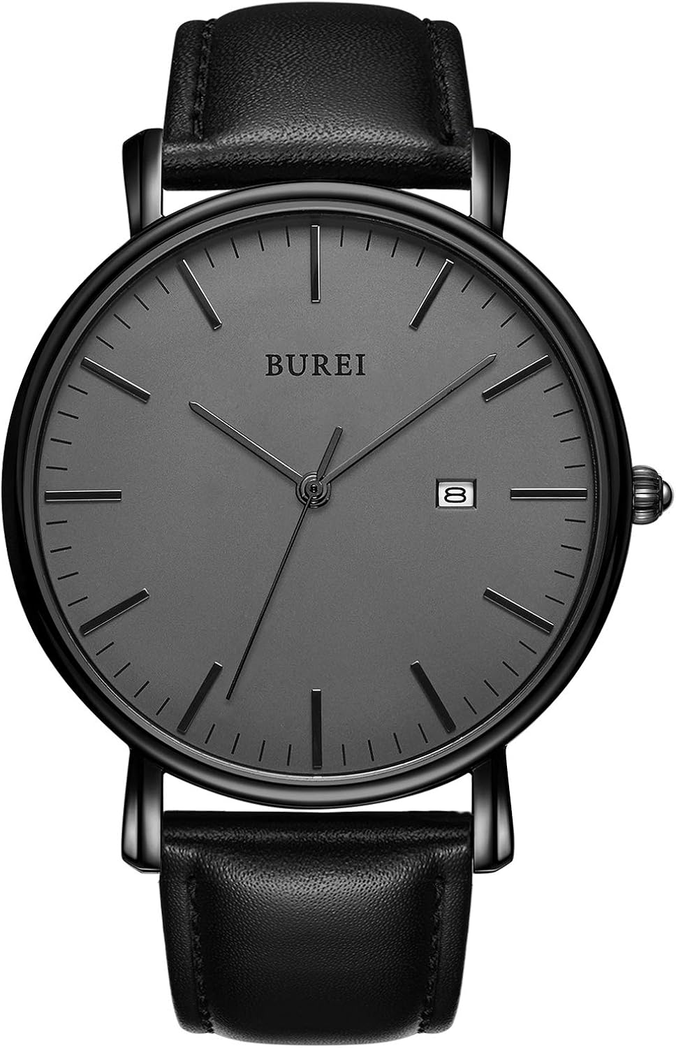 BUREI Men's Fashion Minimalist Wrist Watch Analog Date with Leather Strap - Image 12