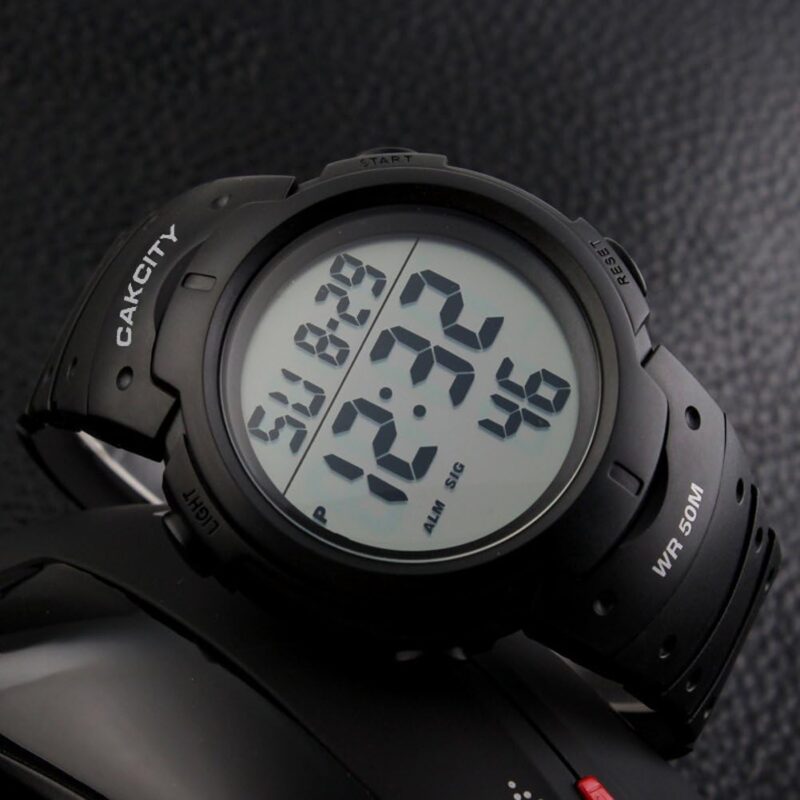 CakCity Mens Digital Sports Watch LED Screen Large Face Military Watches for Men Waterproof Casual Luminous Stopwatch Alarm Simple Army Watch - Image 4