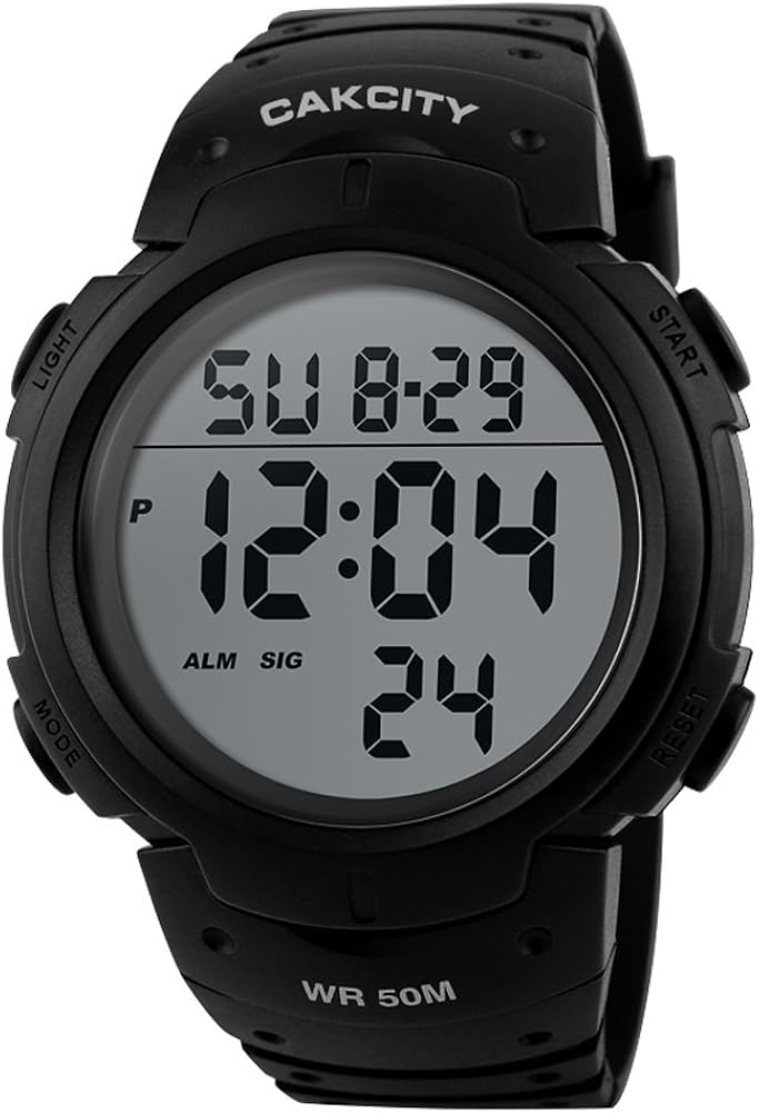 CakCity Mens Digital Sports Watch LED Screen Large Face Military Watches for Men Waterproof Casual Luminous Stopwatch Alarm Simple Army Watch - Image 3
