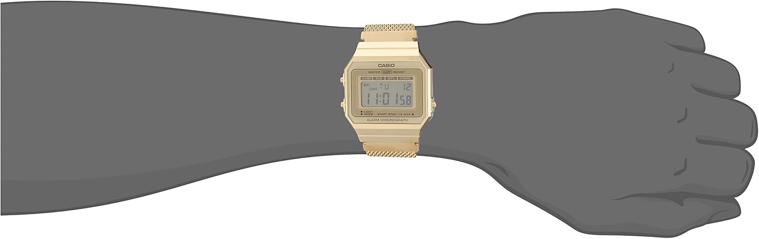 Casio Men's A700WMG-9AVT Digital Vintage Collection Watch Gold - Image 4