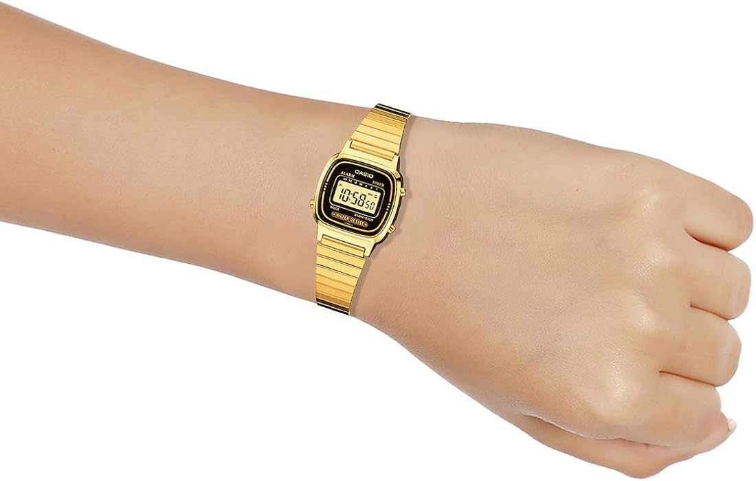 Casio Women's Vintage LA670WGA-1DF Daily Alarm Digital Gold-tone Watch - Image 5