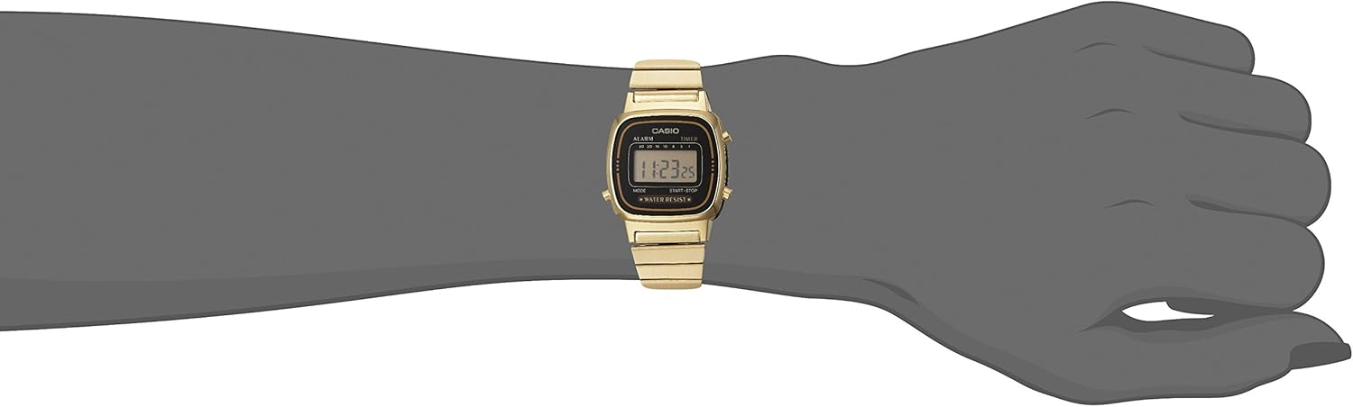 Casio Women's Vintage LA670WGA-1DF Daily Alarm Digital Gold-tone Watch - Image 8