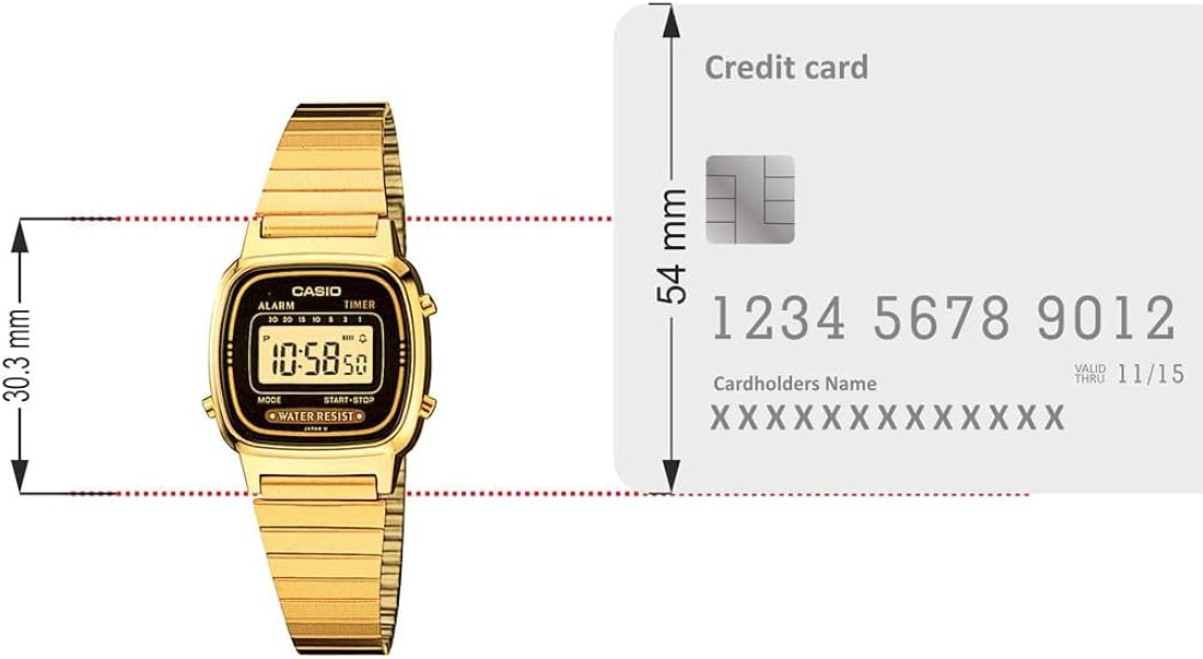 Casio Women's Vintage LA670WGA-1DF Daily Alarm Digital Gold-tone Watch - Image 6