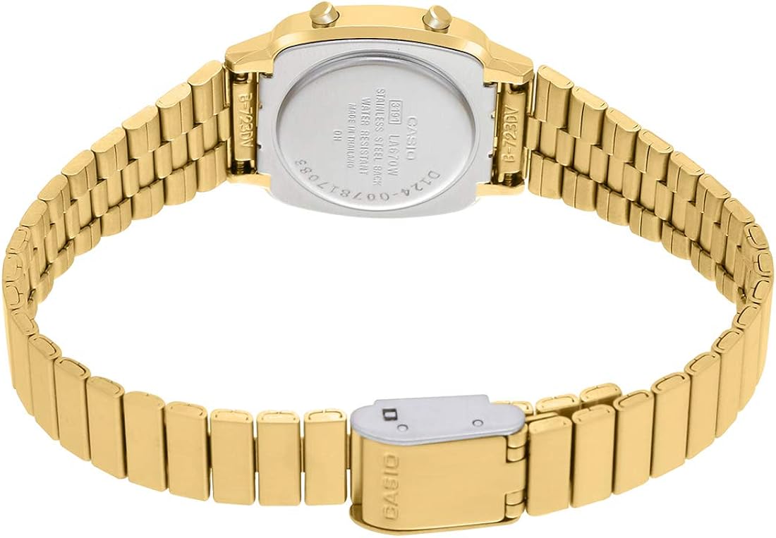 Casio Women's Vintage LA670WGA-1DF Daily Alarm Digital Gold-tone Watch - Image 4