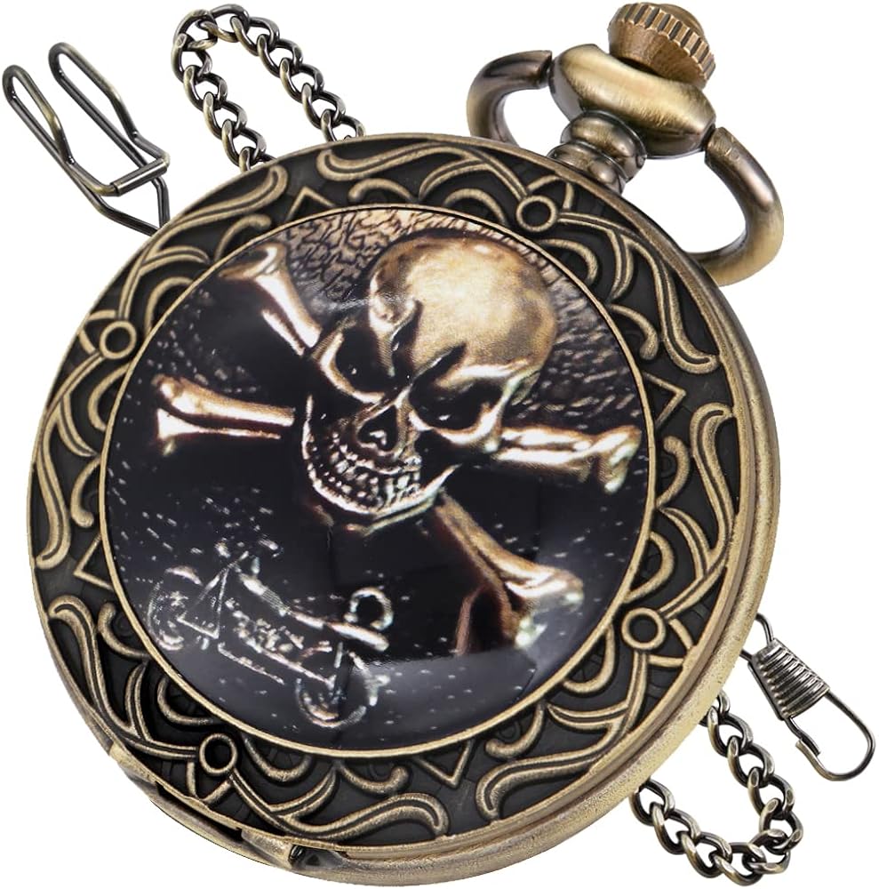 Cool Retro Pattern Theme Quartz Pocket Watch with Chain Gifts for Father's Days Birthdays - Image 12