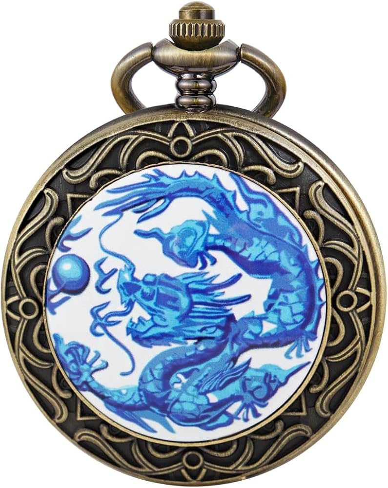 Cool Retro Pattern Theme Quartz Pocket Watch with Chain Gifts for Father's Days Birthdays - Image 11