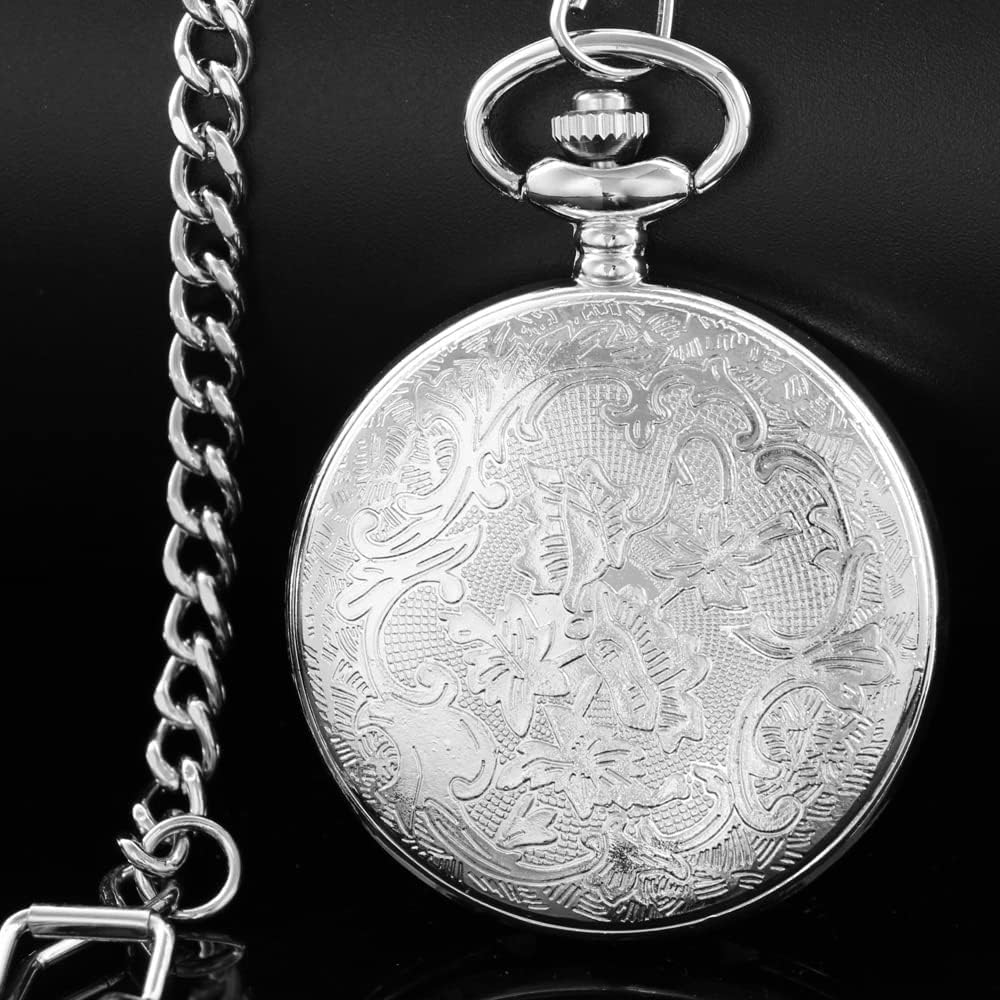 Cool Retro Pattern Theme Quartz Pocket Watch with Chain Gifts for Father's Days Birthdays - Image 6