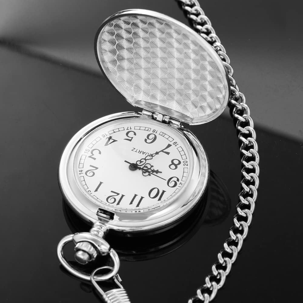 Cool Retro Pattern Theme Quartz Pocket Watch with Chain Gifts for Father's Days Birthdays - Image 5