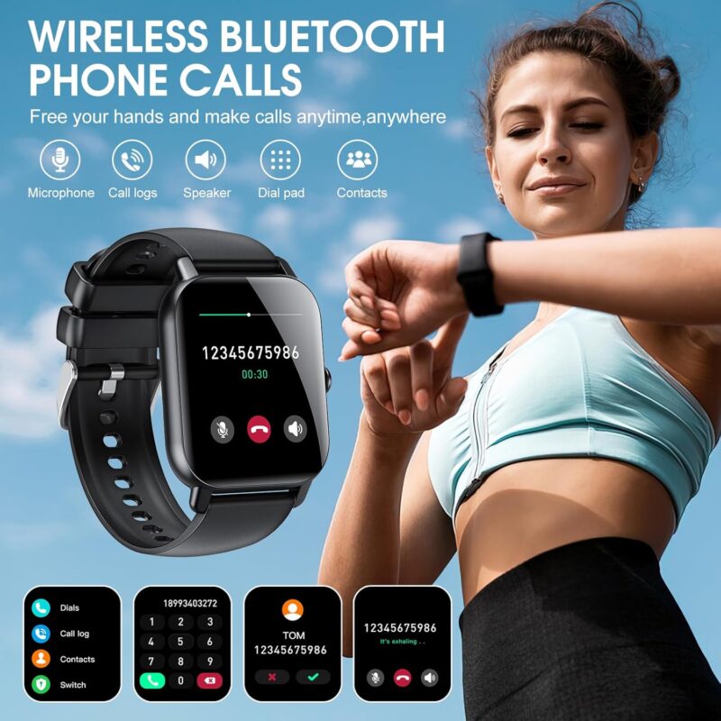 Ddidbi Smart Watch for Men Women(Answer\/Make Calls), 1.85" HD Touch Screen Fitness Watch with Sleep Heart Rate Monitor, 112 Sports Modes, IP68 Waterproof Activity Trackers Compatible with Android iOS - Image 2