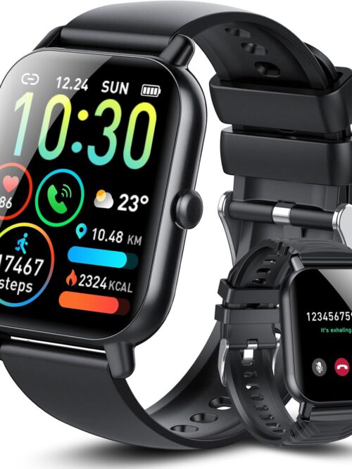 Ddidbi Smart Watch for Men Women(Answer\/Make Calls), 1.85" HD Touch Screen Fitness Watch with Sleep Heart Rate Monitor, 112 Sports Modes, IP68 Waterproof Activity Trackers Compatible with Android iOS