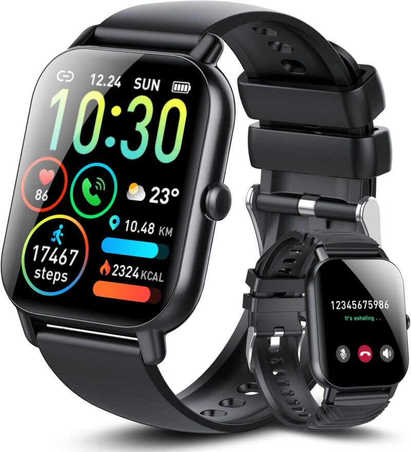 Ddidbi Smart Watch for Men Women(Answer\/Make Calls), 1.85" HD Touch Screen Fitness Watch with Sleep Heart Rate Monitor, 112 Sports Modes, IP68 Waterproof Activity Trackers Compatible with Android iOS