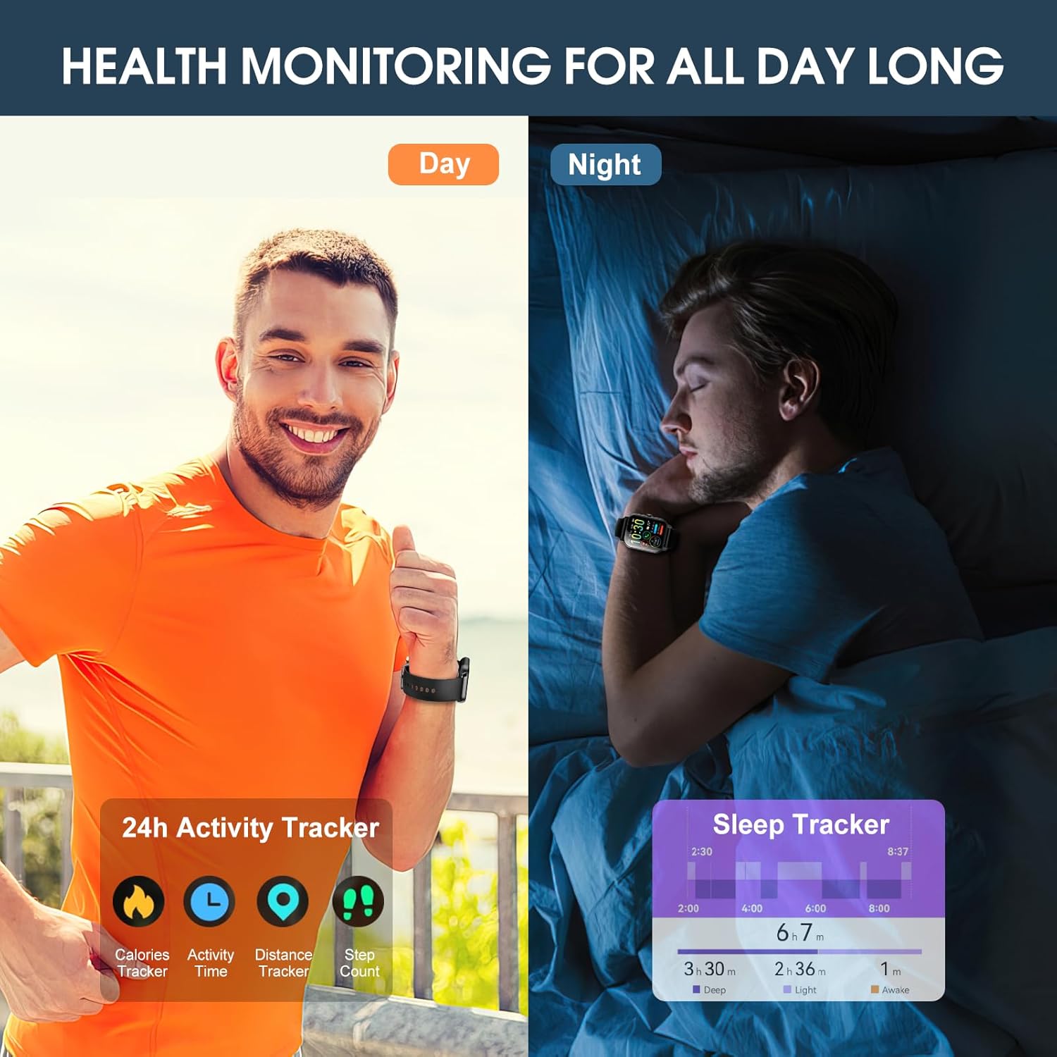 Ddidbi Smart Watch for Men Women(Answer\/Make Calls), 1.85" HD Touch Screen Fitness Watch with Sleep Heart Rate Monitor, 112 Sports Modes, IP68 Waterproof Activity Trackers Compatible with Android iOS - Image 3