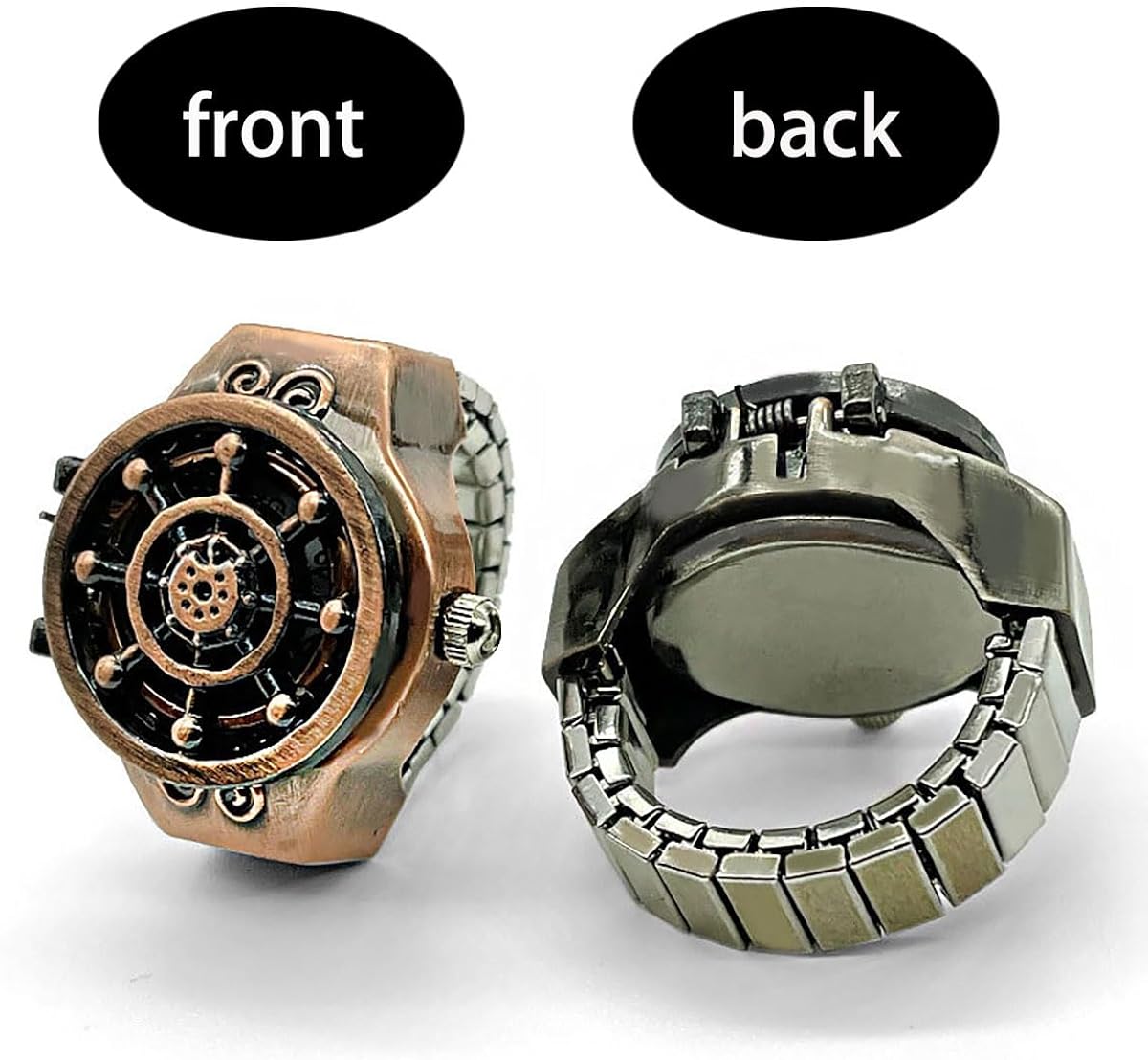 Deicicp New Statement Stylish Clamshell Quartz Ring Watch Vintage Look Unisex - Image 2