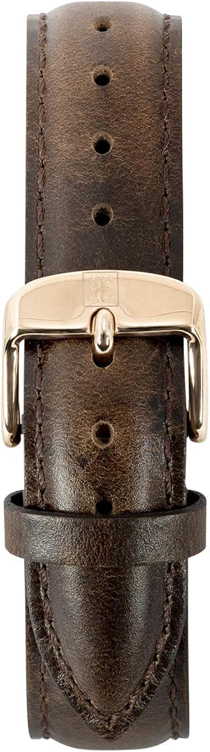 Ethan Eliot Classic Women's Watch, Savannah 36mm Rose Gold Watch for Women with Date, Stainless Steel Rose Gold Case, White Face & Genuine Leather Band, 5ATM Water Resistant Watches - Image 3