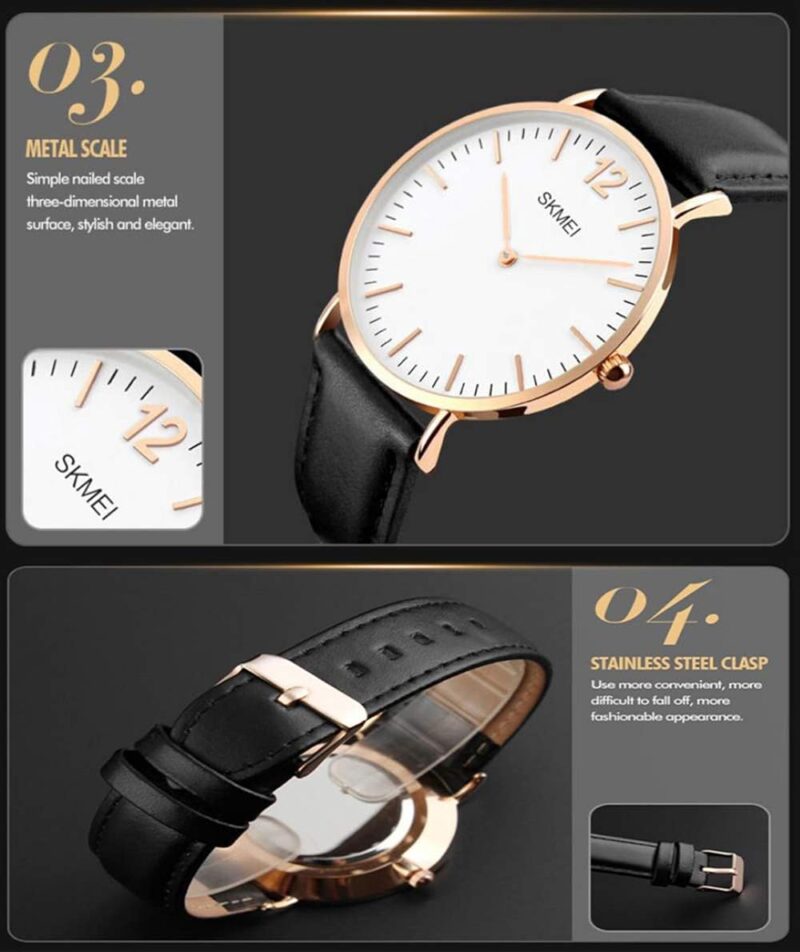 FANMIS Classic Unisex Casual Super Thin Quartz Analog Waterproof Wrist Watches Stainless Steel Ultra Thin Case Business Dress Watch - Image 6