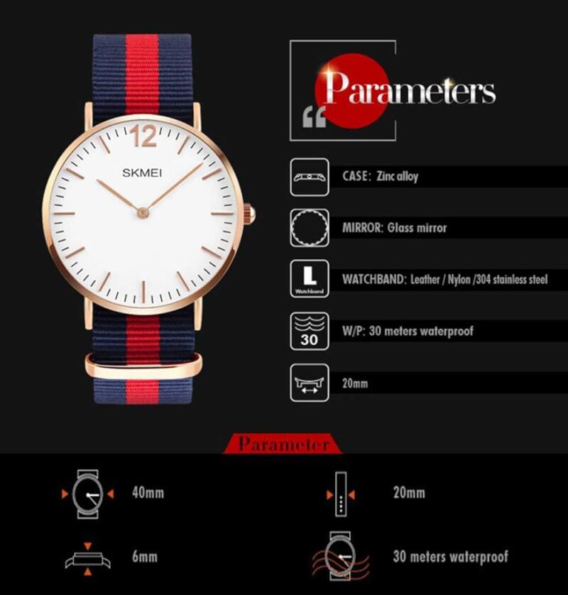 FANMIS Classic Unisex Casual Super Thin Quartz Analog Waterproof Wrist Watches Stainless Steel Ultra Thin Case Business Dress Watch - Image 4