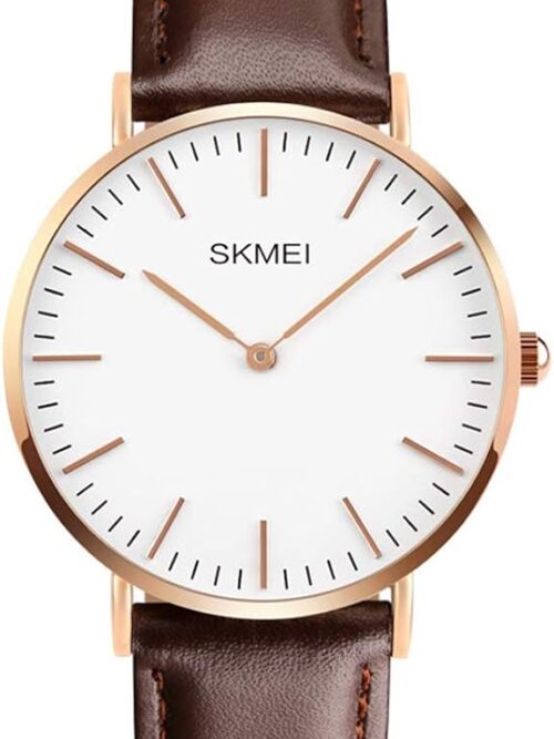 FANMIS Classic Unisex Casual Super Thin Quartz Analog Waterproof Wrist Watches Stainless Steel Ultra Thin Case Business Dress Watch