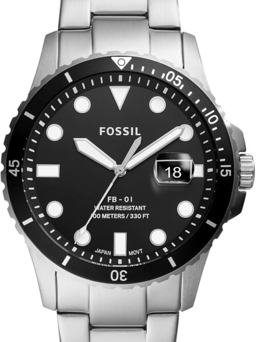 Fossil FB-01 Men's Dive-Inspired Sport Watch with Stainless Steel Bracelet Band