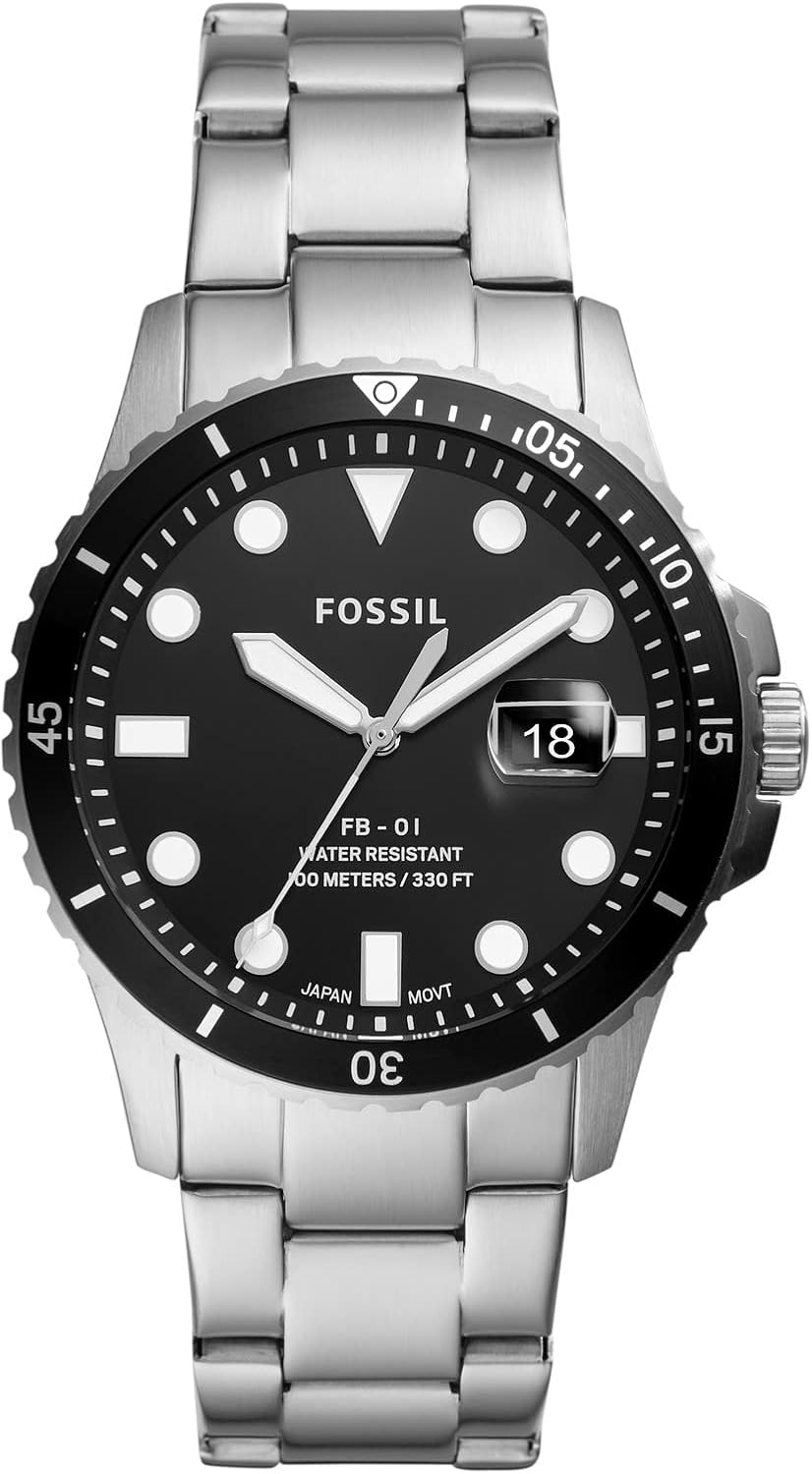 Fossil FB-01 Men's Dive-Inspired Sport Watch with Stainless Steel Bracelet Band