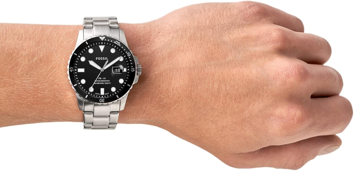 Fossil FB-01 Men's Dive-Inspired Sport Watch with Stainless Steel Bracelet Band - Image 4